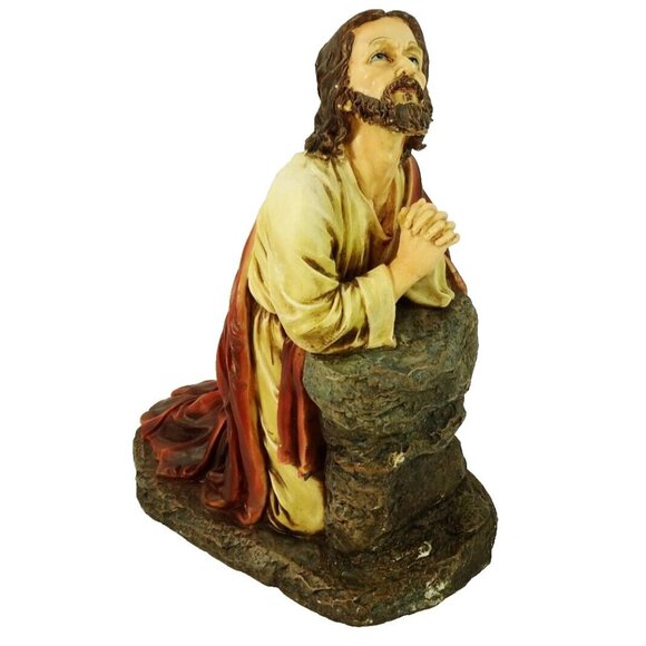 Praying Jesus Figurine Agony in the Garden of Gethsemane Artist Signed 2007 - Picture 2 of 16